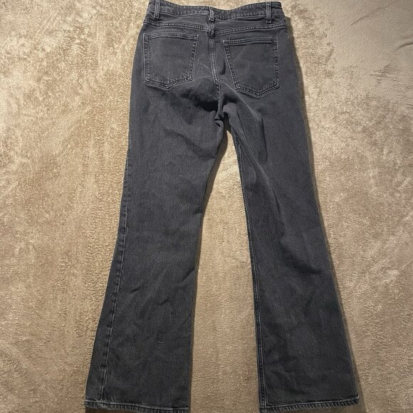 H&M Jeans Womens 10 Flare Leg Charcoal Black Button Fly High Rise Pants Casual - Picture 3 of 8